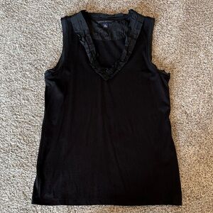 Banana Republic Black Ruffle Trim Tank Top size small